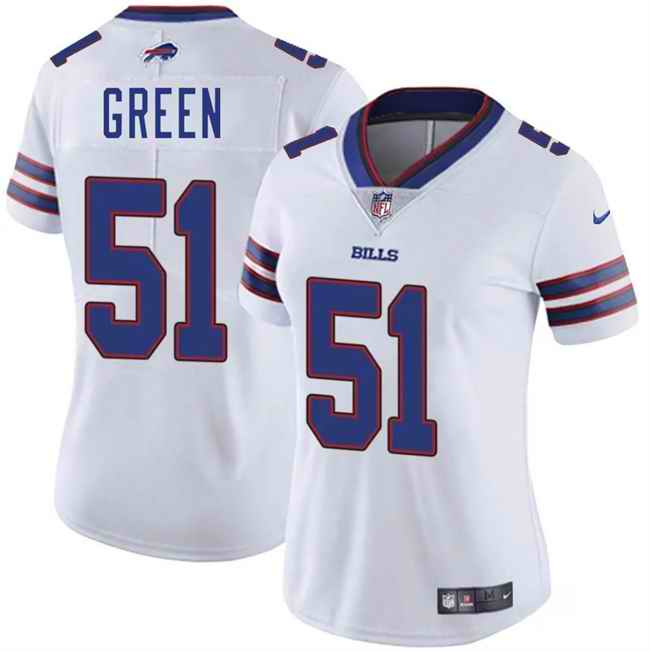 Women's Buffalo Bills #51 Kendrick Green White Vapor Stitched Football Jersey(Run Small)